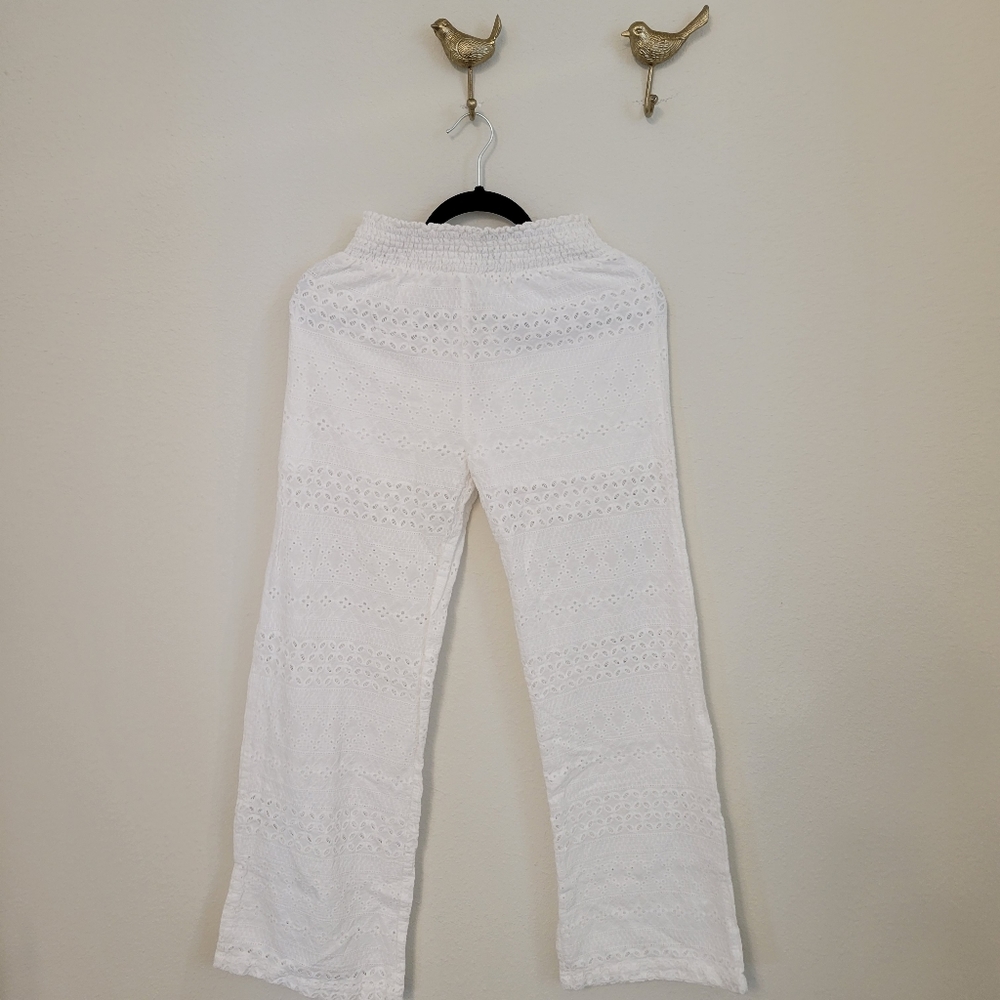 Cider beach cover white see-through pants